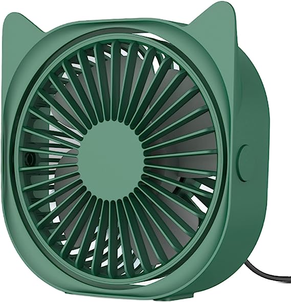 Personliga skrivbordsfläktar Små Tysta - Mini Söt Skrivbordsfläkt, USB-driven, 3 Vindhastigheter, 360° Roterbar, Små Bärbara Bordsfläktar Snabbkylning För Hemma Sovrum Nattduksbord Kontorsarbete Skrivbord Studentrum (Blå)