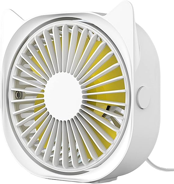 Personliga skrivbordsfläktar Små Tysta - Mini Söt Skrivbordsfläkt, USB-driven, 3 Vindhastigheter, 360° Roterbar, Små Bärbara Bordsfläktar Snabbkylning För Hemma Sovrum Nattduksbord Kontorsarbete Skrivbord Studentrum (Blå)