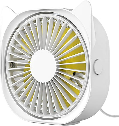 Personliga skrivbordsfläktar Små Tysta - Mini Söt Skrivbordsfläkt, USB-driven, 3 Vindhastigheter, 360° Roterbar, Små Bärbara Bordsfläktar Snabbkylning För Hemma Sovrum Nattduksbord Kontorsarbete Skrivbord Studentrum (Blå)